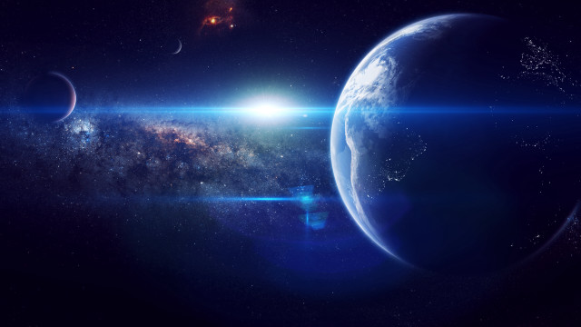 Space planet star background detailed free wallpaper - medium preview image