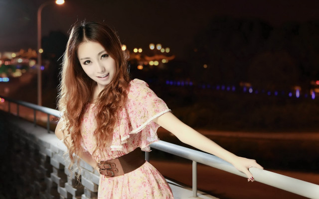 Woman dress bridge night chen free wallpaper - medium preview image