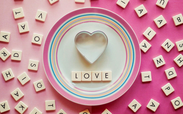 Heart love letterism puzzle Annabel free wallpaper - medium preview image