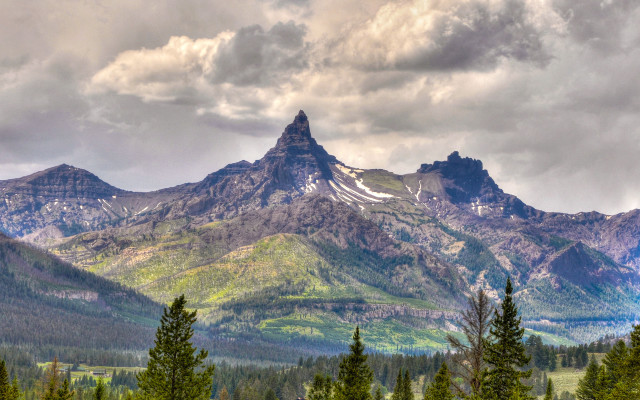Mountain range forest lake sunset #6 free wallpaper - medium preview image