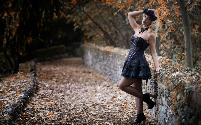 Woman dress woods wall fire free wallpaper - medium preview image