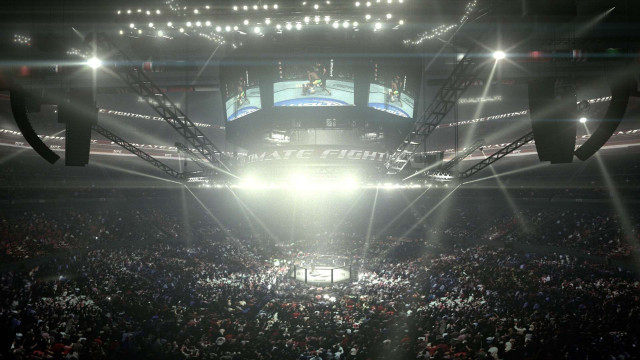 Crowd stadium night lights ceiling free wallpaper - medium preview image