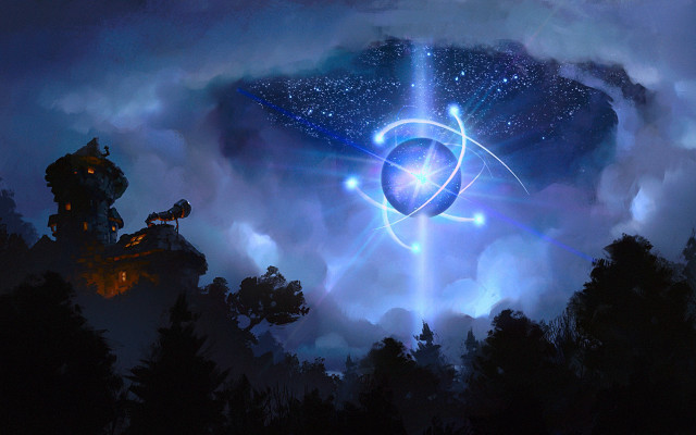 Star constellation moon fireworks aurora free wallpaper - medium preview image