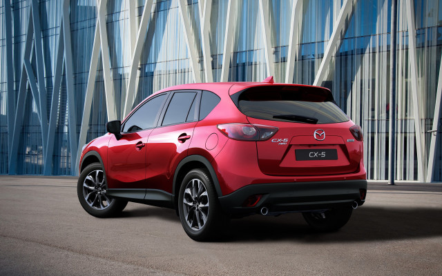 Red mazda cx3 glass facade free wallpaper - medium preview image