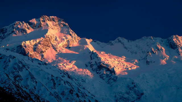 Mountain snow night brightlight autumn free wallpaper - medium preview image