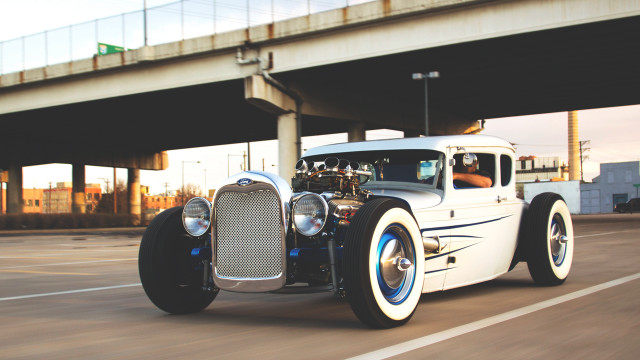 White car street bridge sky free wallpaper - medium preview image