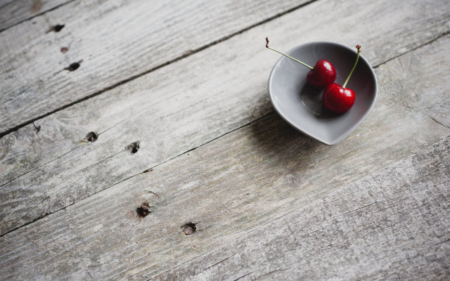 Bowl cherries ants spoon minimalist free wallpaper - medium preview image