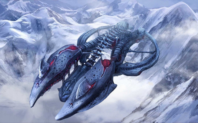 Futuristic sci fi filther flying free wallpaper - medium preview image