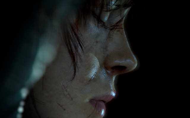 Woman blood knife dark photorealistic free wallpaper - medium preview image