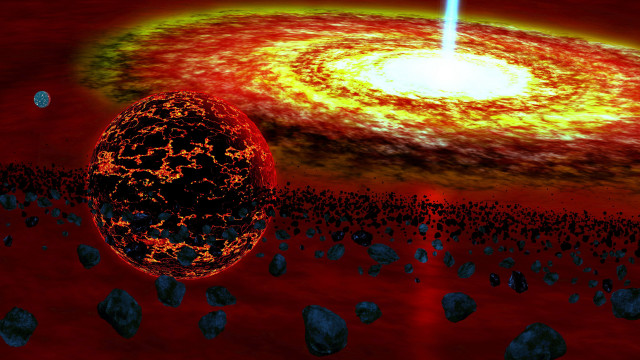 Red yellow object black hole free wallpaper - medium preview image