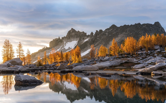 Mountain lake forest autumn sunset #2 free wallpaper - medium preview image