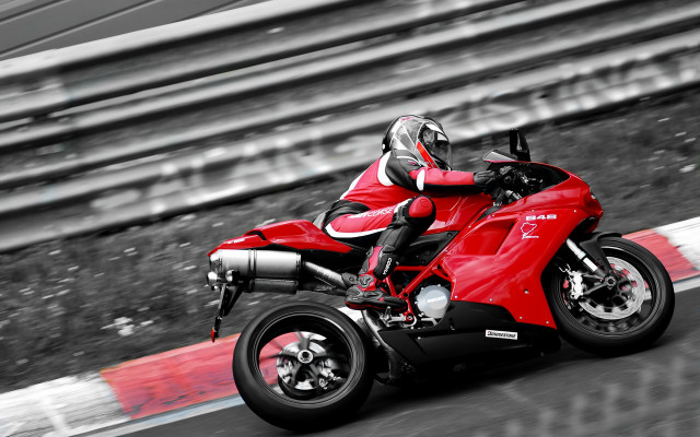 Motorcycle rider red track railroad free wallpaper - medium preview image