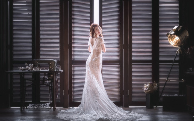 Wedding dress window shutters lamp free wallpaper - medium preview image