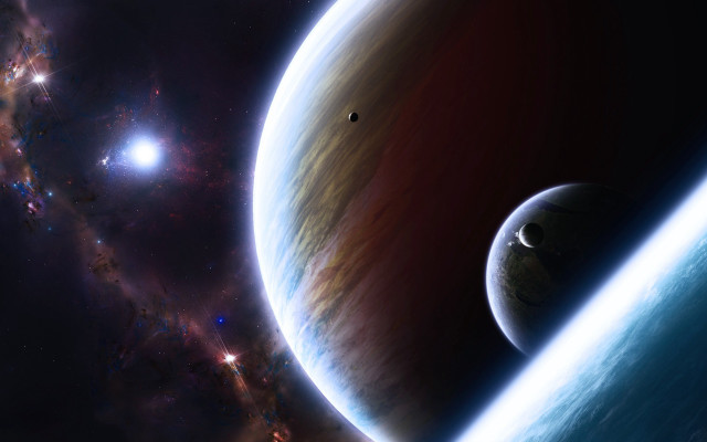 Distant objects bright lights space free wallpaper - medium preview image
