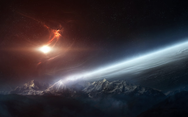 Space station bright light distant #4 free wallpaper - medium preview image