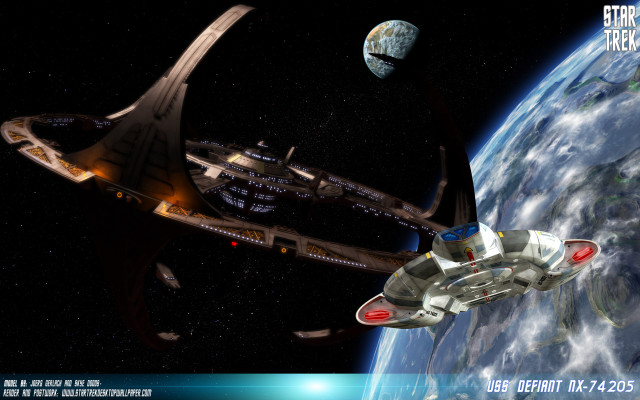 Spaceship flying planet moon background #2 free wallpaper - medium preview image