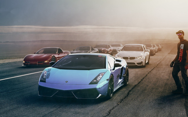 Man car road tiltshift vroom free wallpaper - medium preview image