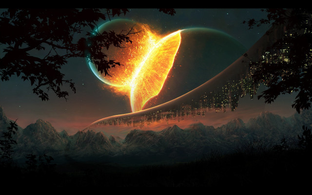 Planet spiral ring space matte #2 free wallpaper - medium preview image