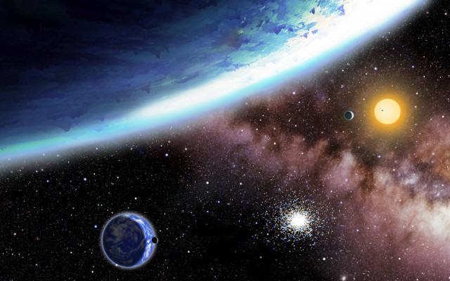 Planets bright star distant foreground free wallpaper - medium preview image