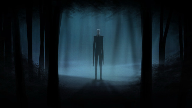 Man forest night light fog free wallpaper - medium preview image