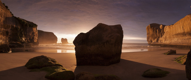 Beach rocks water sunset clouds free wallpaper - medium preview image