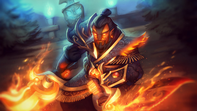 Demon warrior fire sword arcane free wallpaper - medium preview image