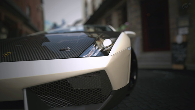 Sports car street buildings person free wallpaper - medium preview image