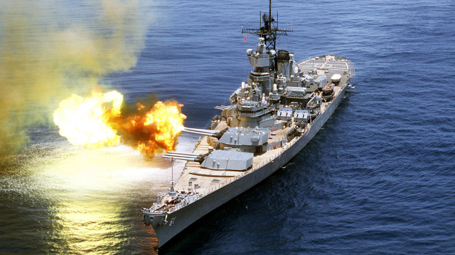 Battleship smoke water side large free wallpaper - medium preview image