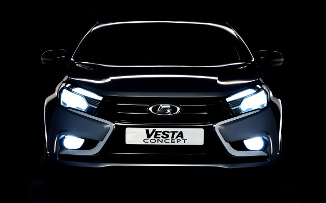 Black car white license headlights free wallpaper - medium preview image
