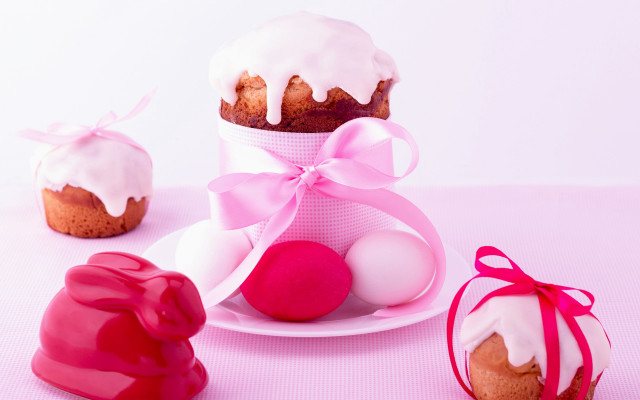 Pink table cupcakes bow plate free wallpaper - medium preview image