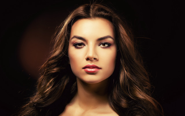 Woman long hair black background #9 free wallpaper - medium preview image