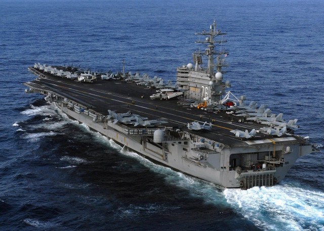 Large ship ocean smaller ships free wallpaper - medium preview image