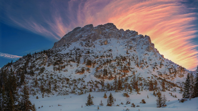 Snowy mountain pink sky clouds #3 free wallpaper - medium preview image