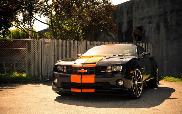 Black orange car driveway fence #2 free wallpaper - medium preview image
