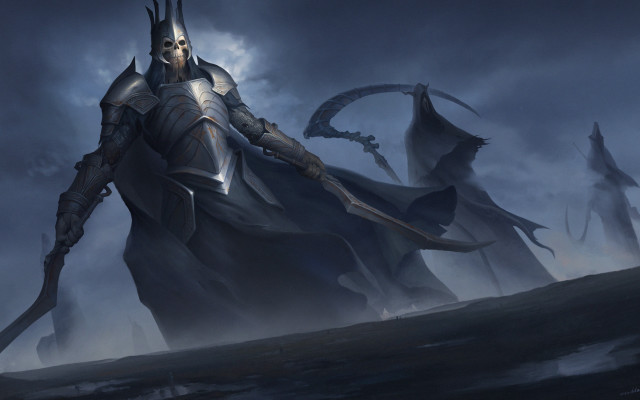 Armor sword sceptacle fantasy mountain free wallpaper - medium preview image