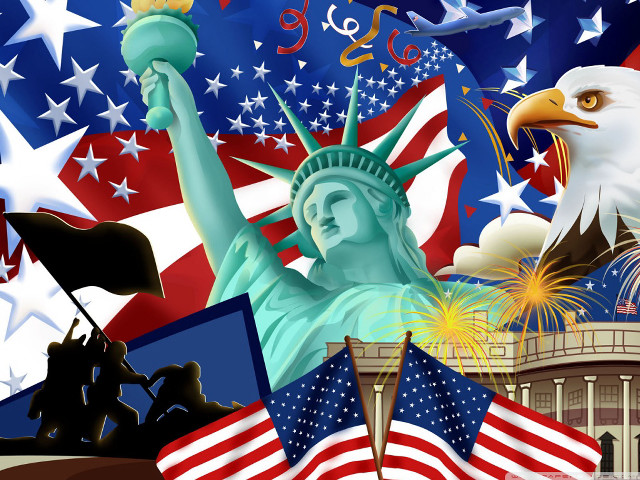 Statue liberty fireworks american flag #3 free wallpaper for desktop - medium preview image