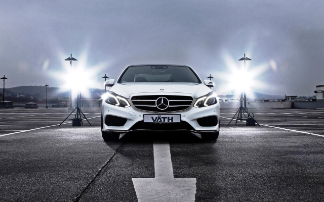 White car parking lot lights free wallpaper - medium preview image
