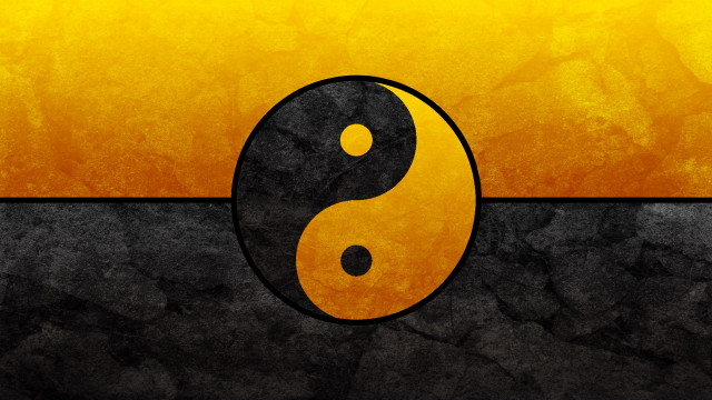 Yellow black yin yang sunset free wallpaper - medium preview image