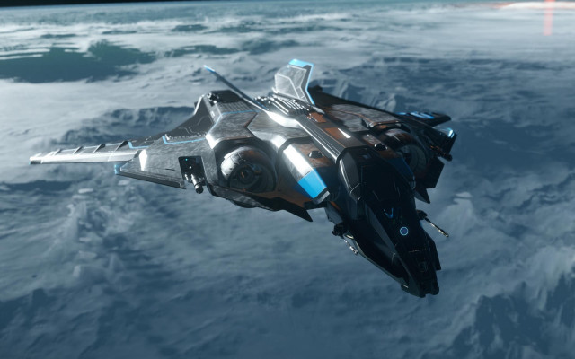 Futuristic space ship mountain earth free wallpaper - medium preview image