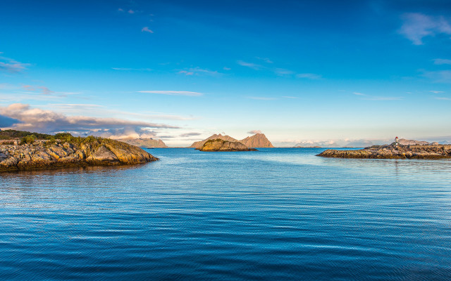 Lake rocks islands sky matte free wallpaper - medium preview image
