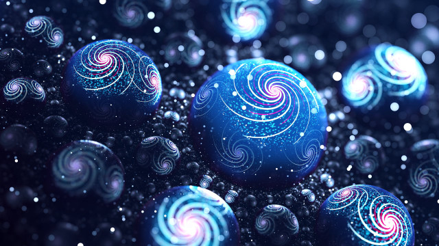 Blue balls swirls bubbles space free wallpaper - medium preview image