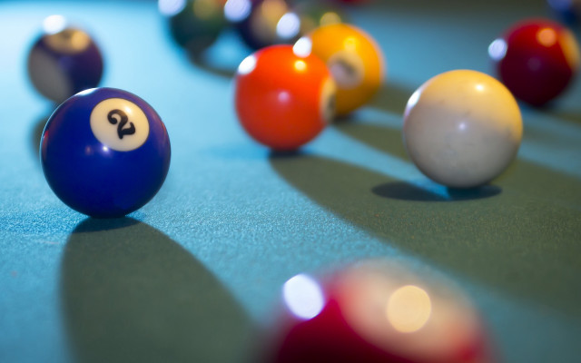 Pool table nine billiards balls free wallpaper - medium preview image