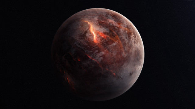 Red planet flame moon starry free wallpaper - medium preview image