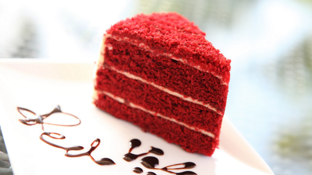 Red cake chocolate fork rococo free wallpaper - medium preview image