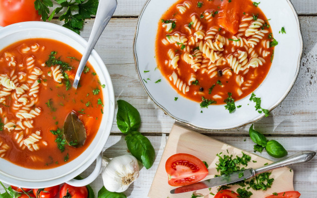 Pasta soup cutting board knife free wallpaper - medium preview image