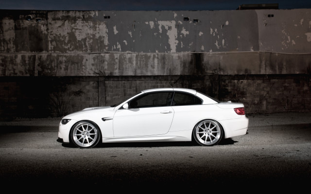 White car night parkinglot concrete free wallpaper - medium preview image