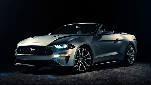 Silver mustang convertible digital rendering free wallpaper - medium preview image