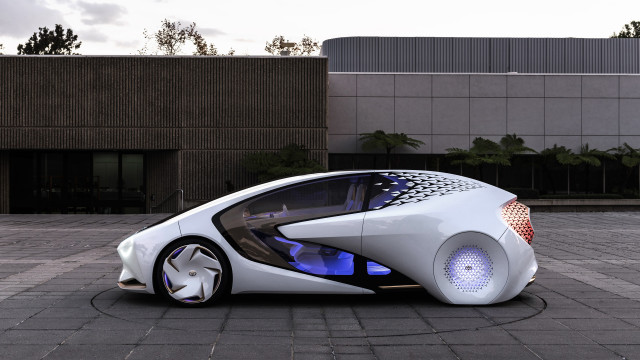 Futuristic car parking lot blue free wallpaper - medium preview image