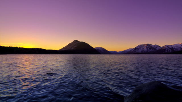 Mountain range sunset lake purple free wallpaper - medium preview image