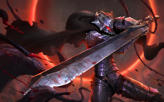 Demonic knight blood sword fire free wallpaper - medium preview image